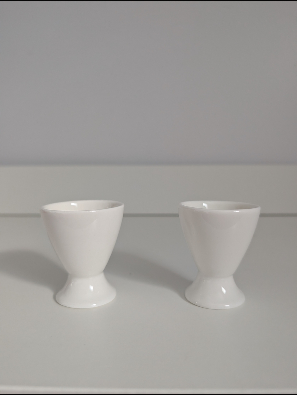 Pottery Barn Classic White Ceramic Egg Cup Set